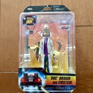 Back To The Future Doc Brown Einstein NECA Toony Classics LOOSE BUBBLE NEW FIG